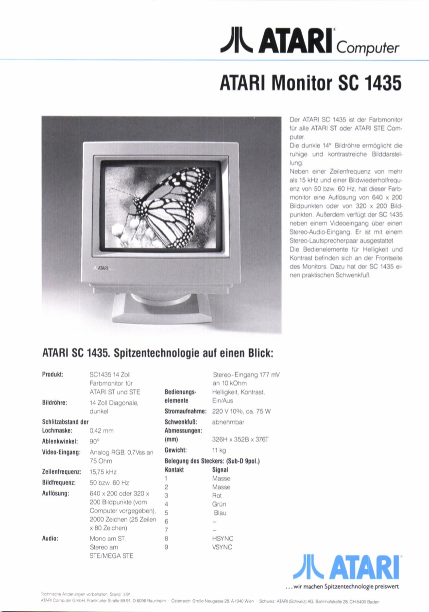 Atari SC 1435, 3/91