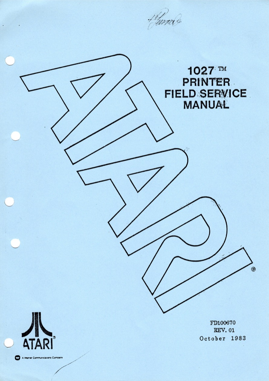 Atari Service Manual 1027